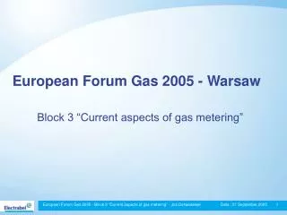 European Forum Gas 2005 - Warsaw