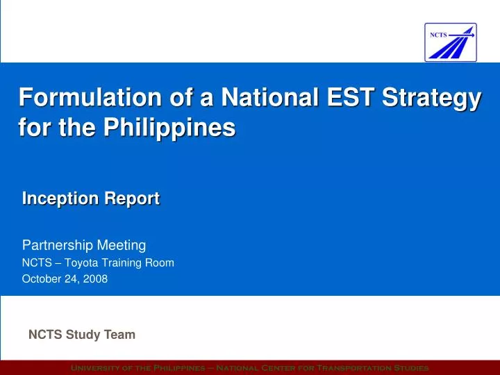 formulation of a national est strategy for the philippines