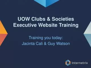 UOW Clubs &amp; Societies Executive Website Training