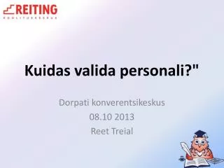 kuidas valida personali