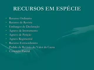 recursos em esp cie