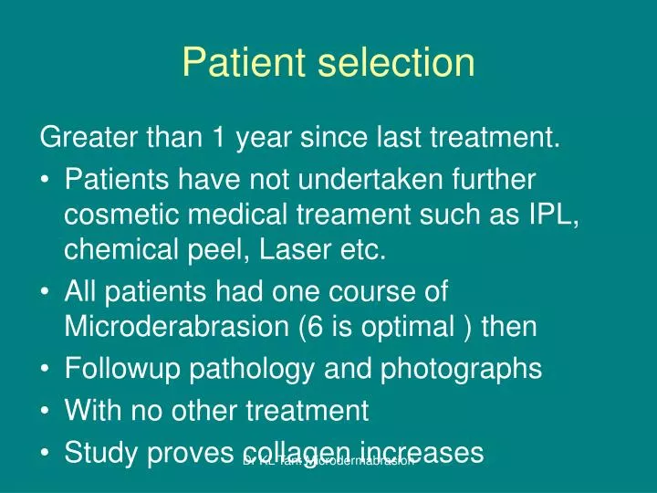 patient selection