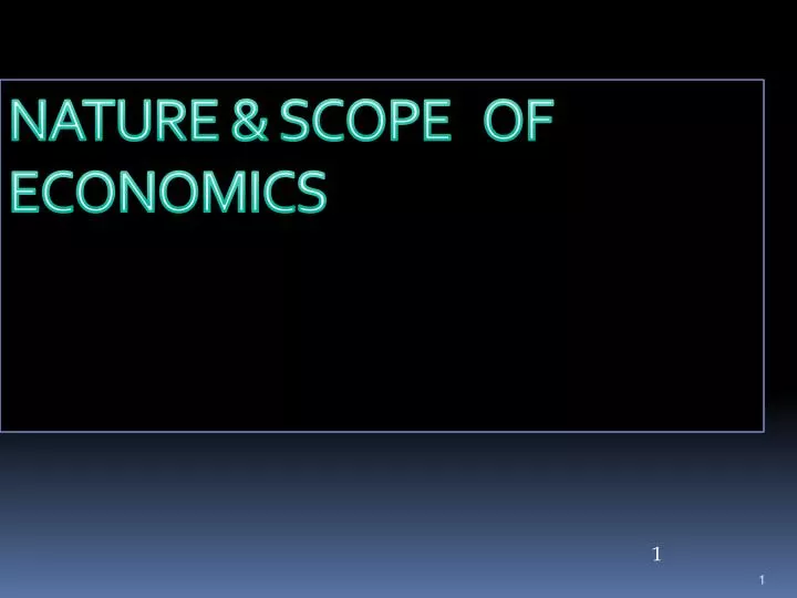 nature scope of economics