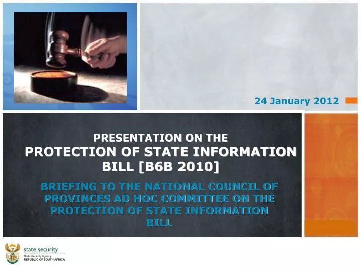 presentation on the protection of state information bill b6b 2010