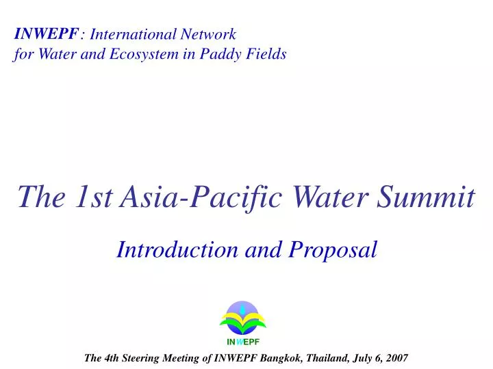 the 1st asia pacific water summit
