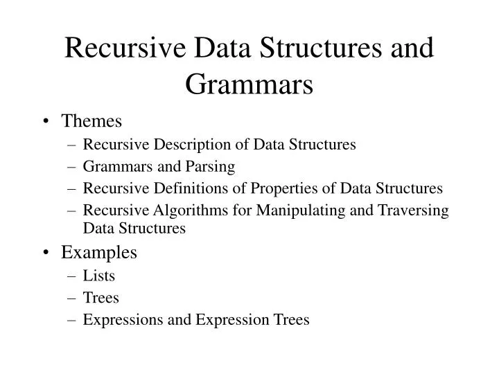 recursive data structures and grammars