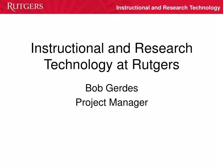 instructional and research technology at rutgers
