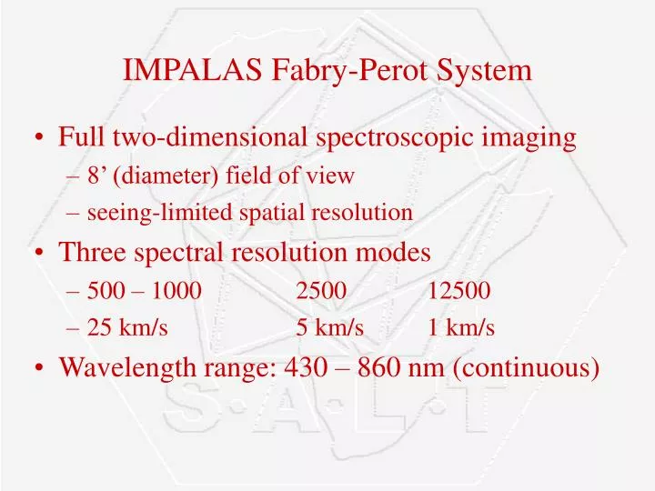 impalas fabry perot system