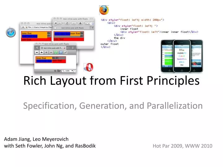 rich layout from first principles