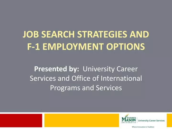 job search strategies and f 1 employment options