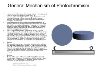 General Mechanism of Photochromism