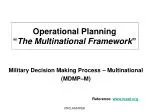 Operational Planning “ The Multinational Framework ” - slide 1