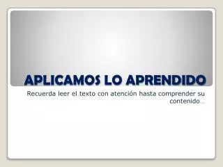 aplicamos lo aprendido