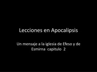 lecciones en apocalipsis