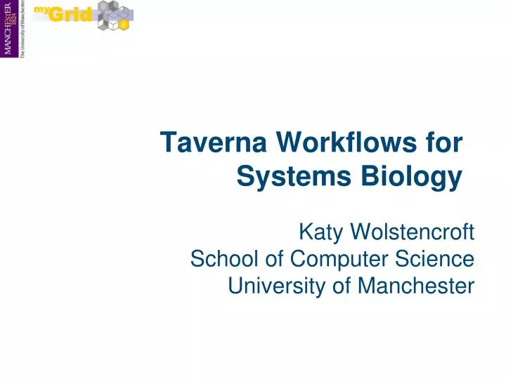taverna workflows for systems biology