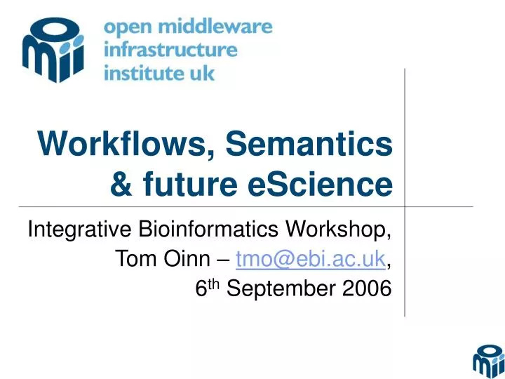 workflows semantics future escience