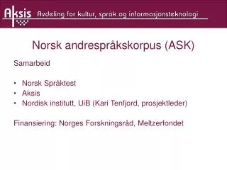 norsk andrespr kskorpus ask
