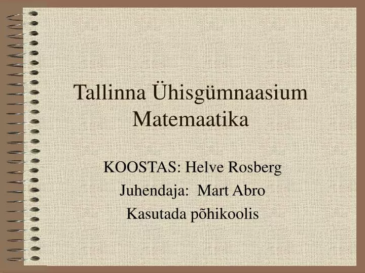 tallinna hisg mnaasium matemaatika