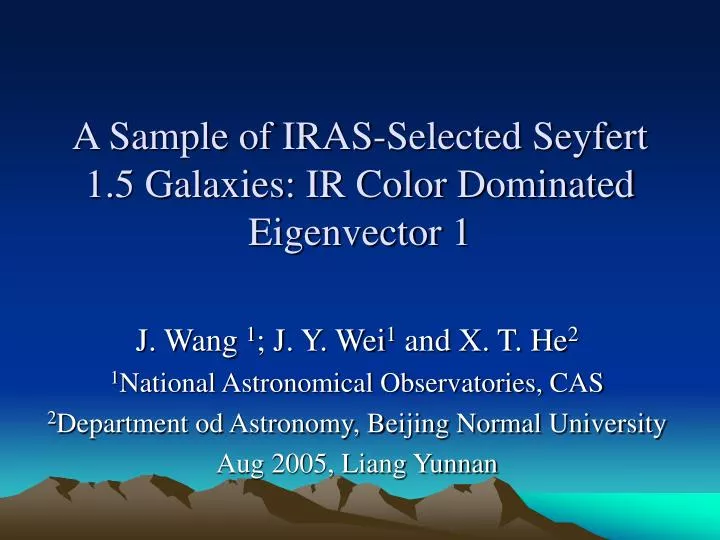 a sample of iras selected seyfert 1 5 galaxies ir color dominated eigenvector 1