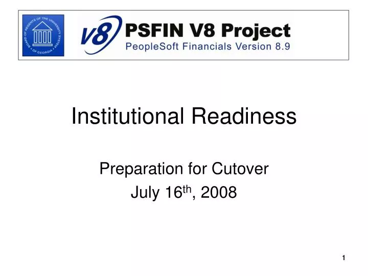 institutional readiness