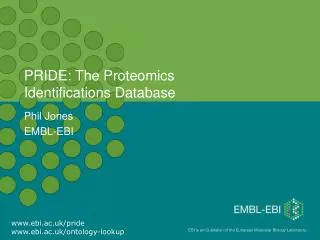 PRIDE: The Proteomics Identifications Database