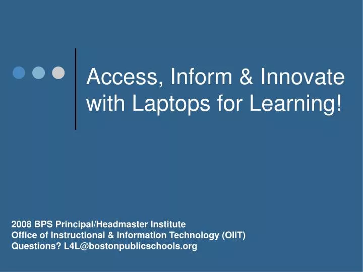 access inform innovate with laptops for learning