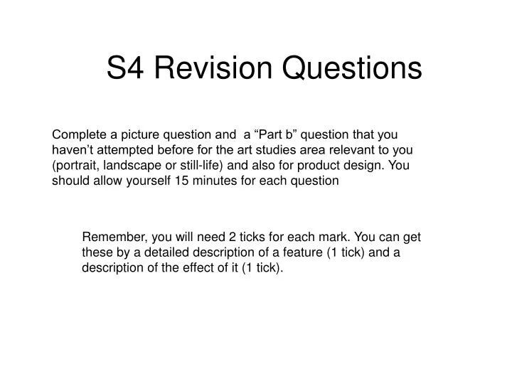 s4 revision questions