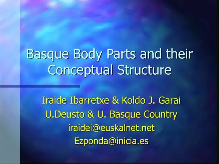 basque body parts and their conceptual structure