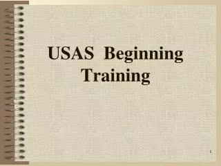 USAS Beginning Training