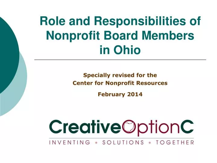 role and responsibilities of nonprofit board members in ohio