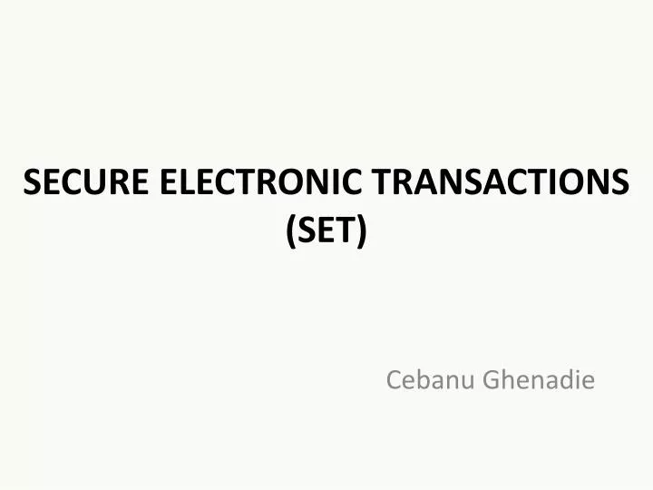 secure electronic transactions set