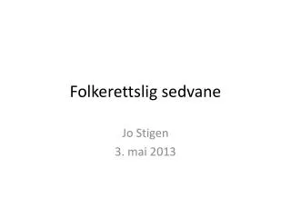 Folkerettslig sedvane