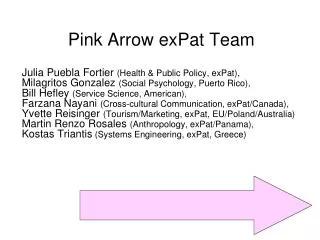 Pink Arrow exPat Team