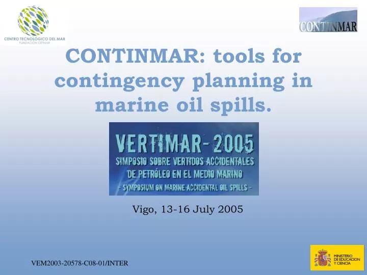 continmar tools for contingency planning in marine oil spills