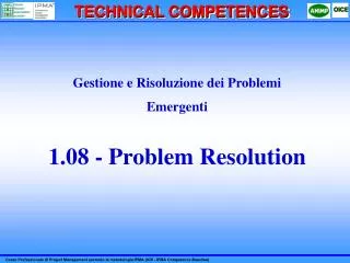 gestione e risoluzione dei problemi emergenti 1 08 problem resolution