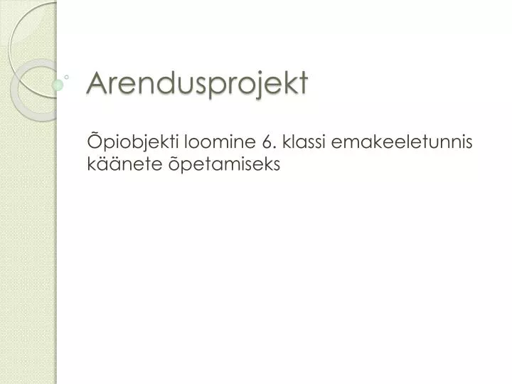 arendusprojekt