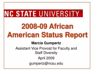 2008-09 African American Status Report