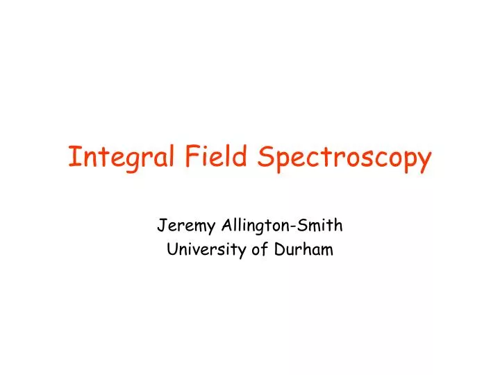 integral field spectroscopy