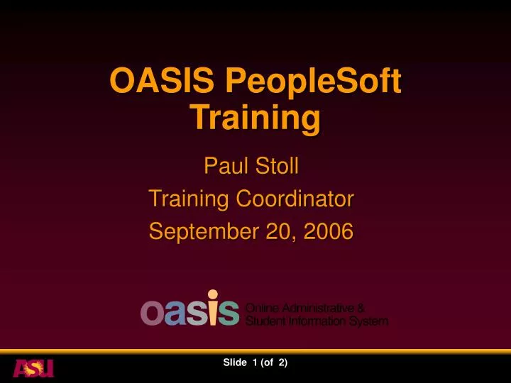 oasis peoplesoft training