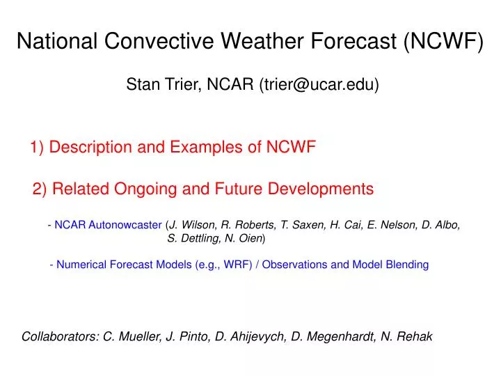 national convective weather forecast ncwf