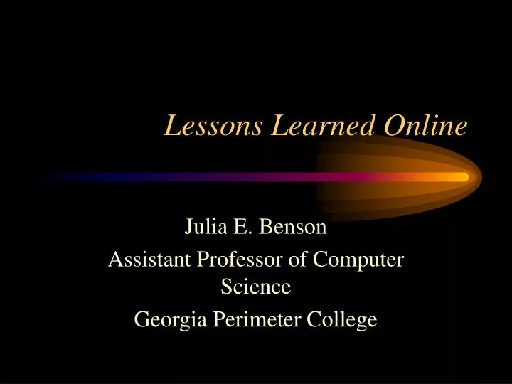 lessons learned online