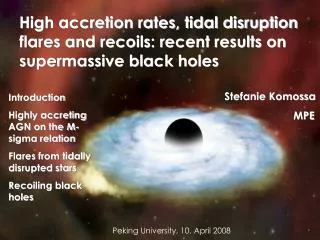 Introduction Highly accreting AGN on the M-sigma relation Flares from tidally disrupted stars