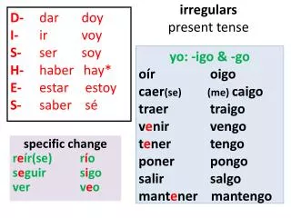 irregulars present tense