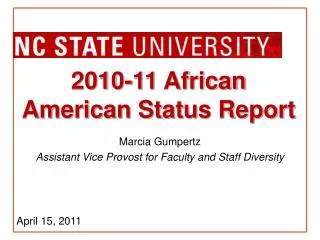 2010-11 African American Status Report