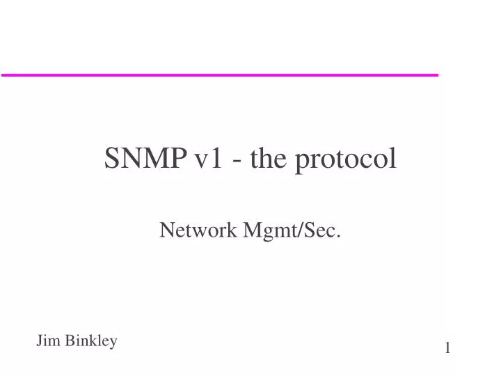 snmp v1 the protocol
