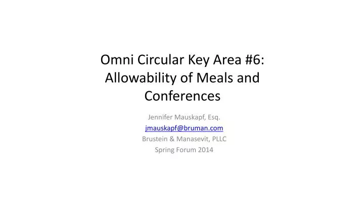 omni circular key area 6 allowability of meals and conferences