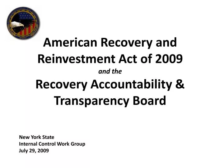 american recovery and reinvestment act of 2009 and the recovery accountability transparency board