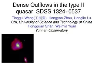 Dense Outflows in the type II quasar SDSS 1324+0537