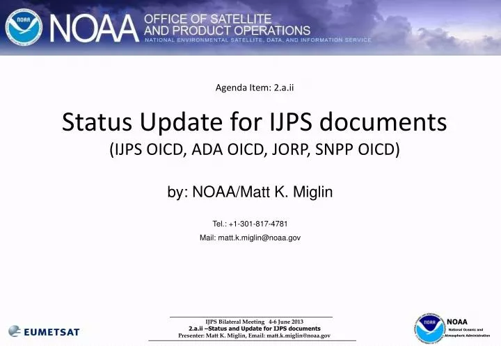 agenda item 2 a ii status update for ijps documents ijps oicd ada oicd jorp snpp oicd