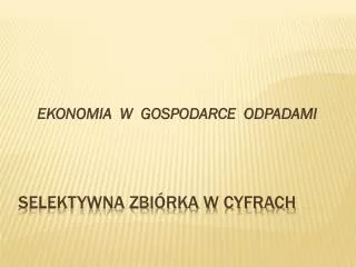 ekonomia w gospodarce odpadami